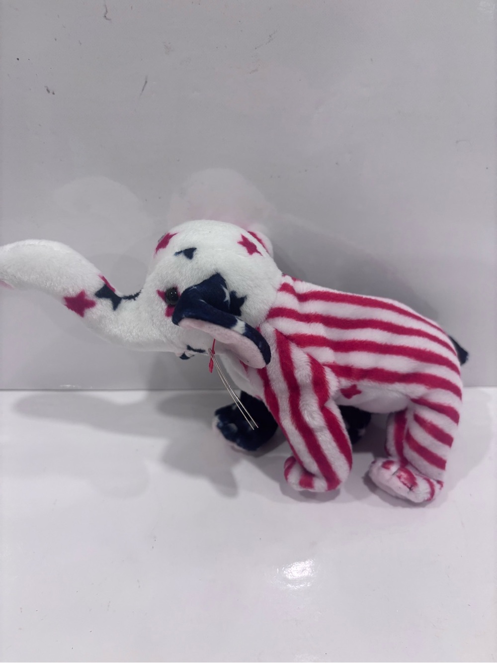 Ty Beanie baby Righty 2000 patriotic elephant retired w original tags USA plush